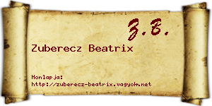 Zuberecz Beatrix névjegykártya